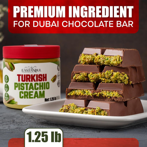 1.25lb, Eastanbul Pistachio Cream, Pistachio Butter, Turkish Cream Spread for Dubai Chocolate Bar Kit, Perfect Paste