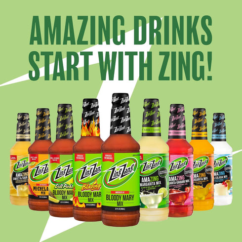 32 Oz (Pack 3) Zing Zang Sweet & Sour Mix, Non-Alcoholic Cocktail Mixer, Fl Bottle