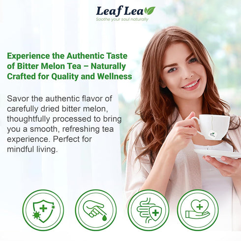 120 100% Pack 3 LeafLea Bitter Melon Tea Bags, Pure Bitter Melon Fruit. Supports Wellness and Digestion |