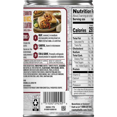 19 oz (12 Pack) Campbells Chunky Spicy Mexican-Style Chili With Beans, Can