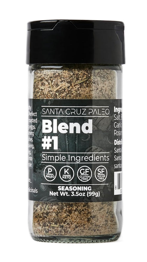 Santa Cruz Paleo Seasoning (Blend #1), Gluten Free, Keto, Sugar Free, Garlic, Sea Salt, Rosemary, Black Pepper Spice