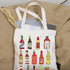 Hot Spicy Meal and Sauce Lover Gift, Spicy Food Lover Chilli Sauce Tote Bag, Spice Lover Handbag Gift
