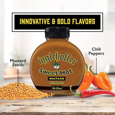 10.25oz, Inglehoffer Sweet Hot Mustard Honey Sweetened Spicy Mustard with Bold Flavor