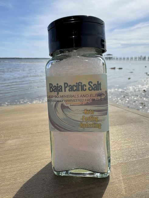 5oz 90 Baja Sea Salt | Organic Coarse Glass Shaker | Hydration Low Sodium Recovery - Over Minerals and Electrolytes