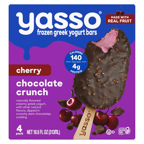 YASSO Cherry Chocolate Crunch Greek Yogurt Bars, 10.6 FZ