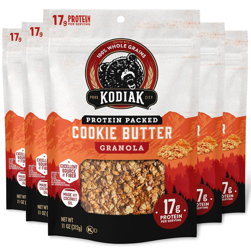 Kodiak Cakes Granola Pouch, Cookie Butter, High Protein, 100% Whole Grains (Pack