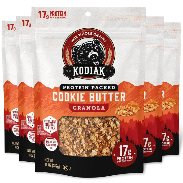 Kodiak Cakes Granola Pouch, Cookie Butter, High Protein, 100% Whole Grains (Pack