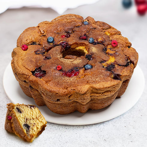 Traditional Blueberry & Cranberry Coffee Cake - Fresh New England Blueberries &