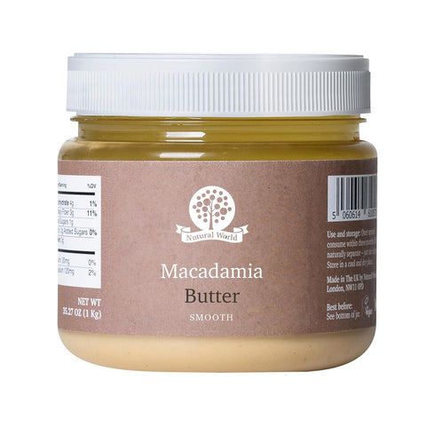 Nutural World - Smooth Macadamia Nut Butter 35 Oz (1kg) / 100%