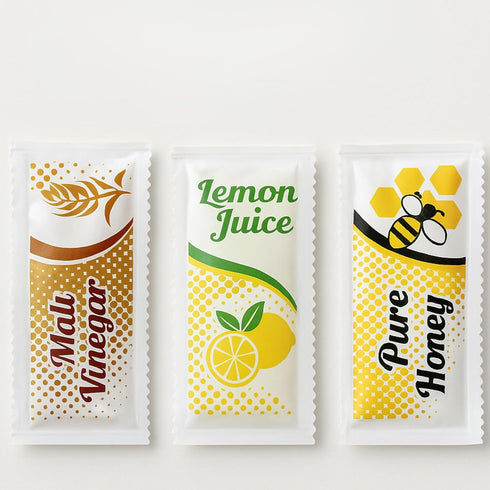 Vallary Pack 30 Count (10 Packets Honey, Lemon Juice & Malt Vinegar Variety Each) | Single Serve Condiment for Salads
