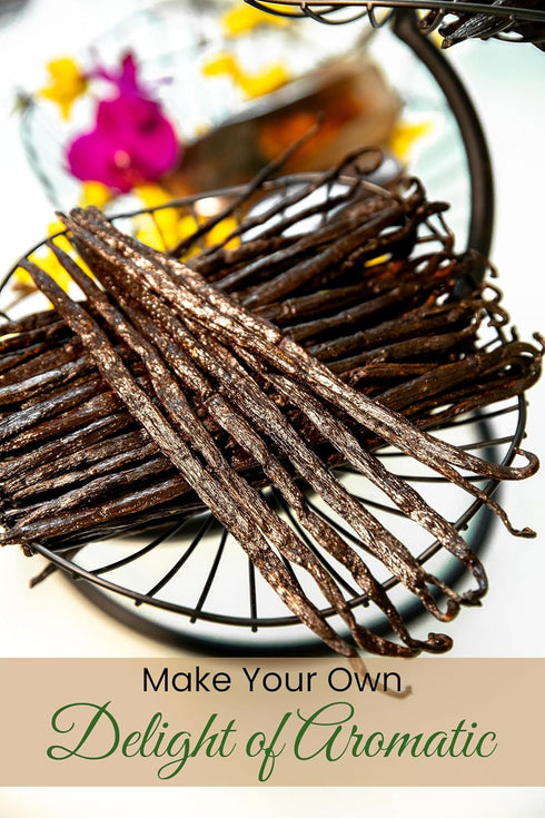 25 Count Organic Madagascar Vanilla Beans Grade A Bourbon Pods | Gourmet Whole Vanilla Beans for Baking, Cooking
