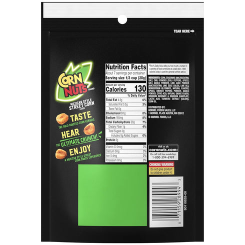 Packs 7 (Pack 12) CORN NUTS Mexican Street Corn Flavored Corn Kernels, Crunchy Corn Snacks, Snack Box, Variety Food