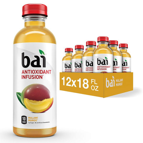 Bai Flavored Water, Malawi Mango, Antioxidant Infused Drinks, 18 Fluid Ounce Bottle