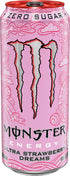 16 Pack 15 Monster Energy Ultra Strawberry Dreams, Sugar Free Energy Drink, Ounce |