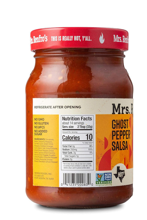 Pack (16-oz. 2-pack) Mrs. Renfros Salsa Hot Variety Habanero, Ghost Pepper jars