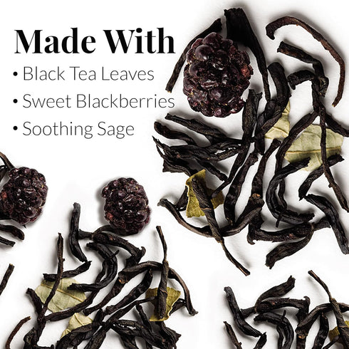 The Republic of Tea Blackberry Sage Full-Leaf Loose Black Tea, 3.5 oz Tin, Steeps 50 Cups
