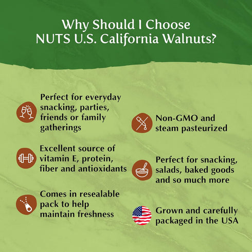 (80%) Packed (1 LB) NUTS U.S. California Walnuts | Shelled Halves and Pieces | Grown and in California | Non-GMO |