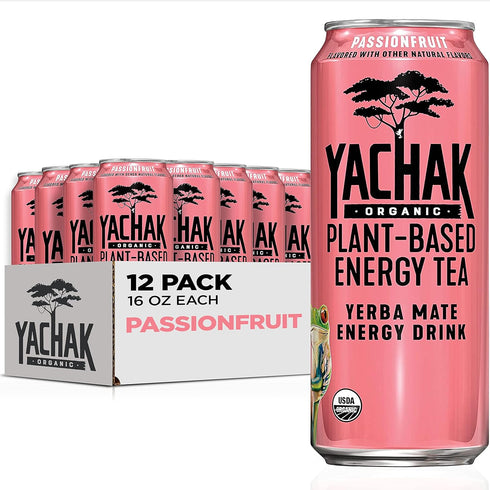 Yachak Yerba Mate Drink, Passionfruit, 16 Fl Oz (Pack of 12)