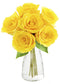 KaBloom - Yellow Sunshine Bouquet of 6 Fresh Cut Yellow Roses (Farm-Fresh,