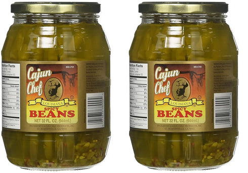 Cajun Chef Louisiana Spicy Green Beans - 32 oz (Pack of 2) - Bold