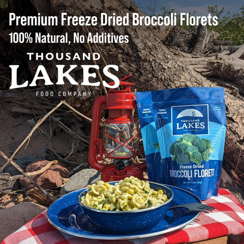 8-pack 0.6 (4.8 100% Thousand Lakes Freeze Dried Vegetables - Broccoli Florets ounces ounces total) | Florets - No