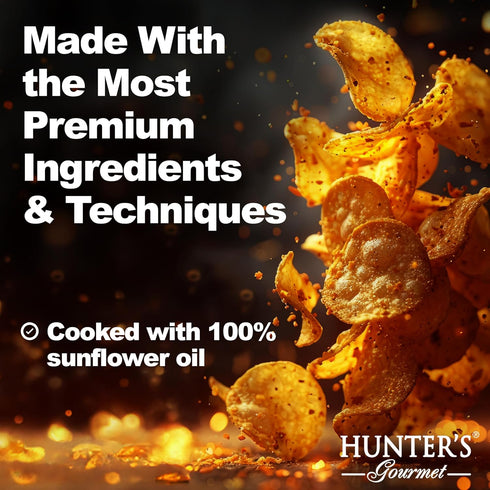 Pack 8 40g Hunter's Gourmet Truffle Chips | Cholesterol & Dairy Free | Black Truffle | Made in a Nut-Free Facility | No
