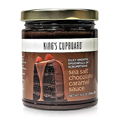 King's Cupboard Sea Salt Chocolate Caramel Sauce 10.4 oz (Pack of 1) - Perfect for Topping Ice Cream & Desserts