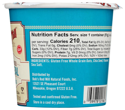 1.81 (Pack 1) Bob's Red Mill GF Oatmeal Cup, Classic, Ounce Cup of - Non-GMO, Vegan, Whole Grain, Kosher