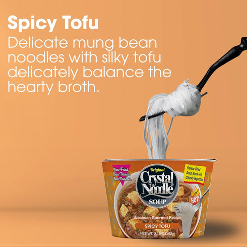 (Pack 6 2.4 OZ Crystal Noodle Soup, Spicy Tofu, of Cups)