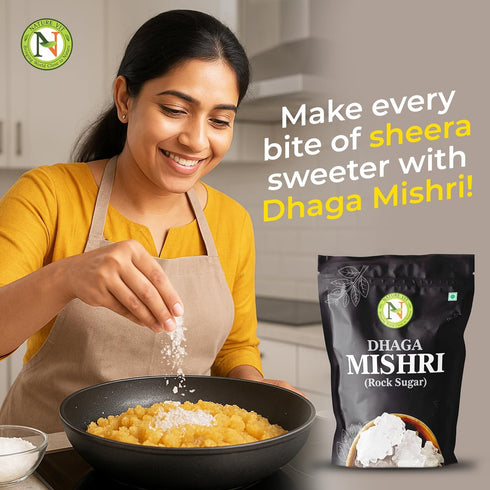 Nature Vit 900g NatureVit Dhaga Mishri, | Rock Sugar | Pure Thread Crystal | Thread Mishri | Crystal Sugar