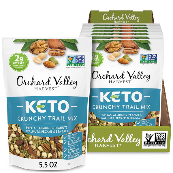 Orchard Valley Harvest Keto Crunchy Trail Mix, 5.5 Ounces (Pack of 6),