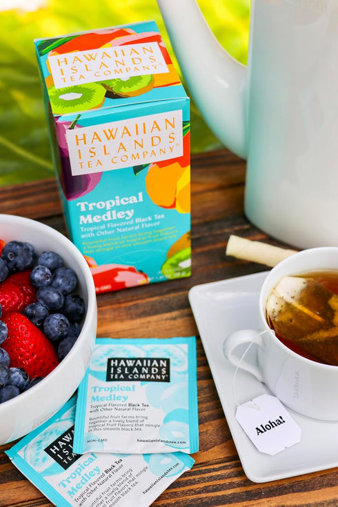 20 Hawaiian Islands Tropical Fruit Medley Black Tea, All Natural - Teabags