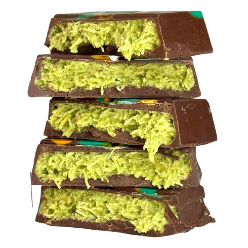 8.3 oz 235 Dubai Chocolate Bar. Velvet Pistachio Cream & Crispy Kataifi in Belgian Milk Chocolate | g