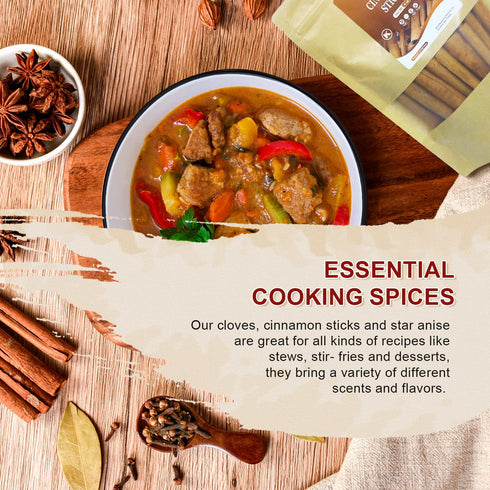 52USA 4oz Set, Set, Simmering Cinnamon Sticks, Cloves, Star Anise - Each, All Natural Spice No Preservatives, Perfect