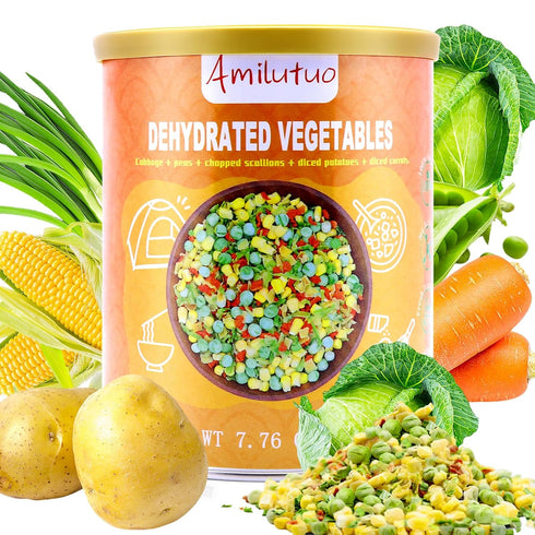 Dried Ramen Toppings, 220G/7.76OZ Dehydrated Vegetables, Natural Freeze Dried Vegetables, Carrots, Cabbage,