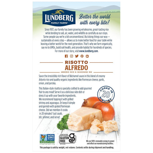 20 (5.5 oz, 6-Pack) Lundberg Family Farms - Traditional Italian Risotto, Alfredo, Convenient Side Dish, Minute Cook