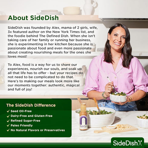 8 oz SideDish Honey Dijon Dressing Seed Oil Free Made w/Avocado Oil Refined Sugar Free, Dairy & Gluten Free Dip