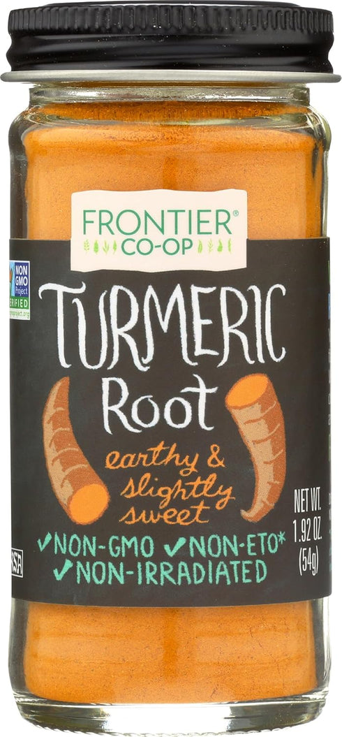 Frontier Co-op Ground Turmeric Root, 1.92 Ounce Bottle, Distinct Pungent Aroma, Ginger