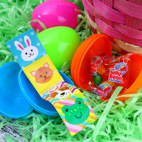 (100) Prefilled Easter Eggs with Jelly Beans, Basket Stuffer, Seasonal Candy Game Supplies