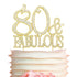 Premium Gold Metal 80 Cake Topper - 80 and Fabulous - 80th Birthday Party Decoration, Sparkly Rhinestone