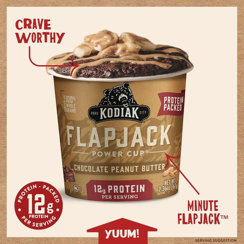 2.5 (Pack 12) Kodiak Cakes Pancake On the Go, Chocolate Peanut Butter, Ounce