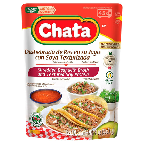 Chata Mexican Shredded Beef, Carne de Res Deshebrada, 8 oz (Pack of