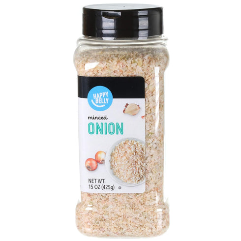 Amazon Brand - Happy Belly Minced Onion, 15 Ounce (Pack of 1)