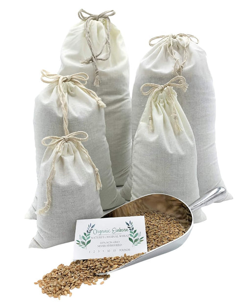 Heritage Grains of Shenandoah Organic Einkorn Whole Grain Farro Berries, USA Grown. Gluten Problems? Try Einkorn!