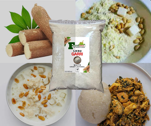 5LB 80oz 2 PACKS Ijebu Garri | Bag - | Nigeria White and Natural Ijebu Garri