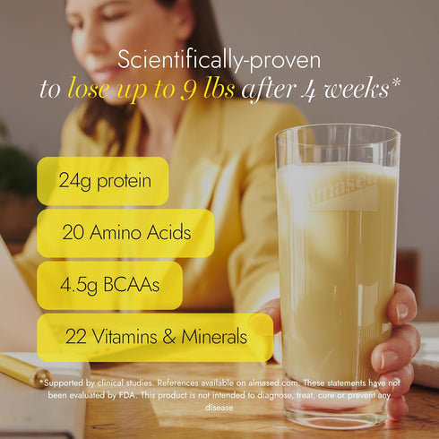 17.6 oz Almased Meal Replacement Shake - Low-Glycemic High Plant Base Protein Powder- Nutritional Weight Health Support