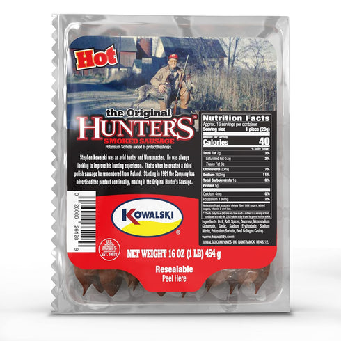 Kowalski 16 Oz Hunters Sausage - Hot