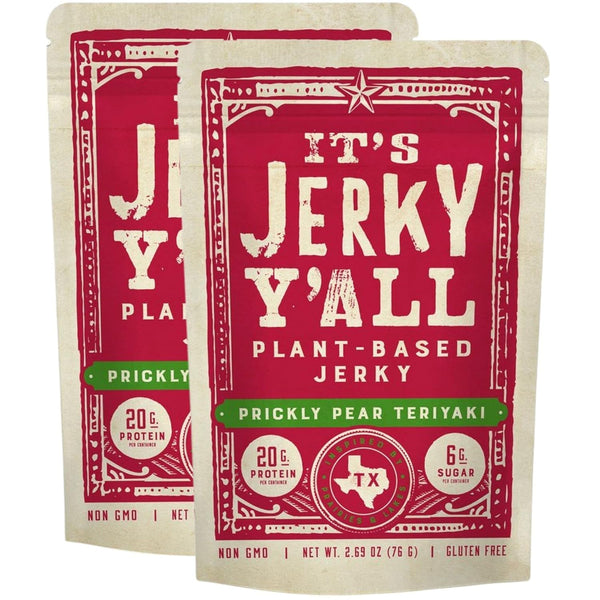 It's Jerky Y'all Vegan Jerky TERIYAKI (2-Pack) - Beyond Tender, Tasty Meatless Snacks, High Protein, Low Carb