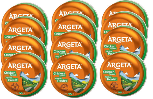 Argeta 3.35oz (6 PACK) SET 2 Pate Spread, Chicken,