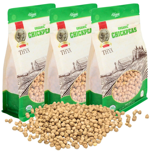 THYA Organic Chickpeas | Organic Garbanzo Beans, 3 LB (3 x 1